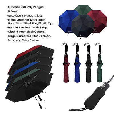 27" Auto-Open Premium Black Coated Umbrella 14